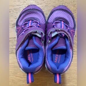 Merrell Kids' Trail Quest Jr. pink & purple athletic velcro sneakers 6 VGUC